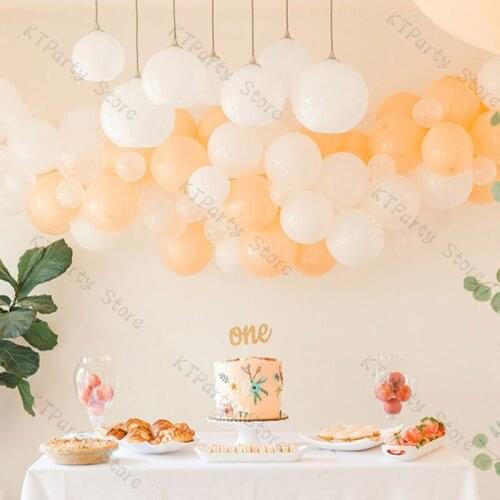 70pcs Cream Transparent Balloons Birthday Balloon Arch Kit Set Kids Garland White Globos Baby Shower Party Backdrops Decoration