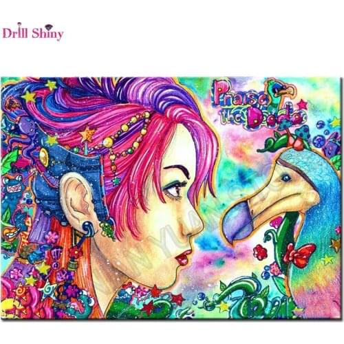 5D DIY Diamond Painting color girl Eagle Animal Full Diamond Embroidery Cross Stitch set Needlework Mosaic Painting Home Decor