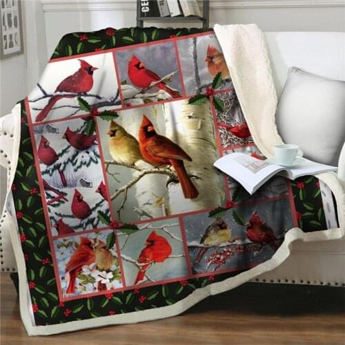Throw Blankets bird 3D Velvet Plush Blanket Bedspread sofa Sherpa Blanket Couch Quilts Cover Travel sofa easy wash Home Textiles