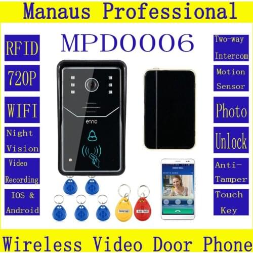 Hot Selling Touch Key WiFi DoorBell Wireless Video Door Phone Home Intercom System IR RFID Camera D6a