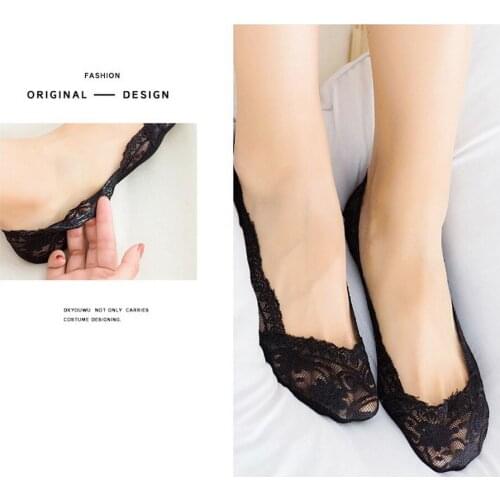 DHL 500pair Girls Summer Thin Socks Non-slip Lace Flower Short Sock Antiskid Invisible Ankle Socks