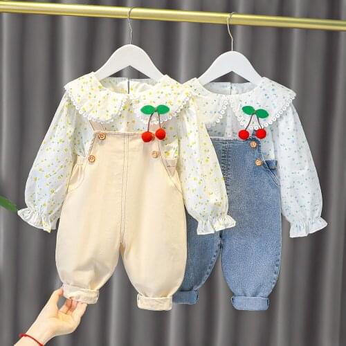 Autumn Children Overalls Boys Sets 12Months-4Years Kids Denim overalls Suits 2PCS Toddler Boy Casual Puppy Clothing 2021 Outfits