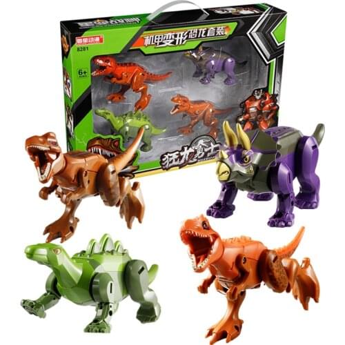 New Jurassic Park World Dinosaurs Mecha Robot for Boys Juguetes Transform Dino Action Figure Toys for Kids Education Xmas Gifts