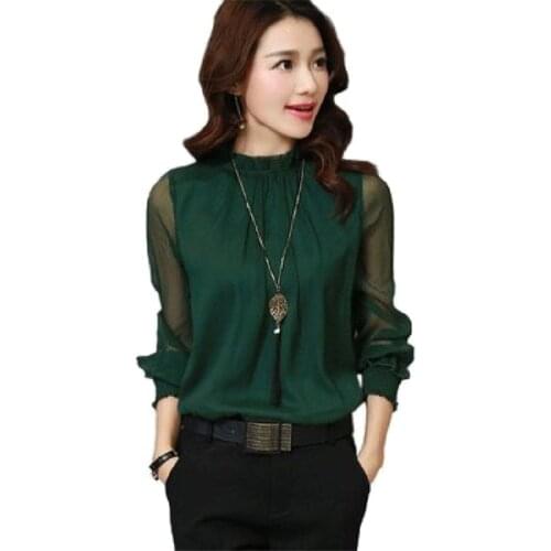 Flubiflous Stand-up Collar Blouses