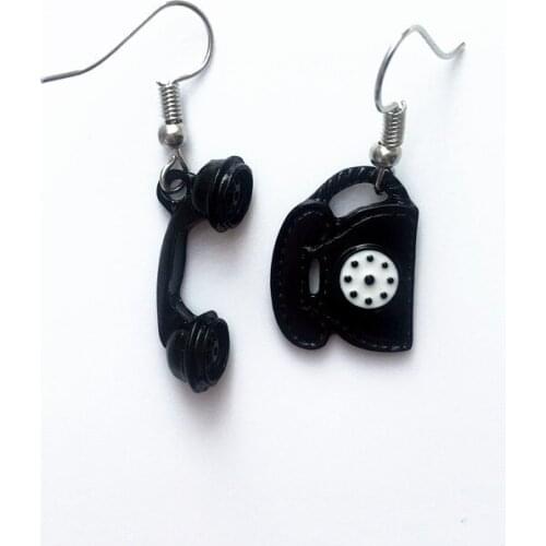 Personalized Asymmetric Telephone Dangle Earrings for Women Girls Lovely Candy color earrings Prom Party Jewelry Funny Gifts