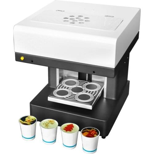 4-cup Coffee Print Machine With Edible Ink for Cappuccino Biscuits Printing Machine for Chocolate Cocktail Cake Cookie Candy