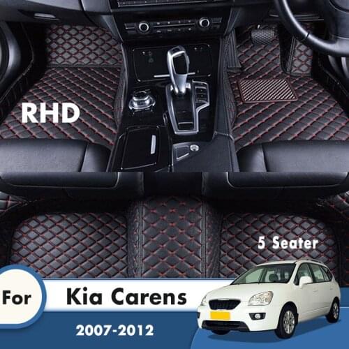 RHD Carpets For Kia Carens 2012 2011 2010 2009 2008 2007 5 Seater Car Floor Mats Custom Foot Pads Auto Accessories Interior Rug