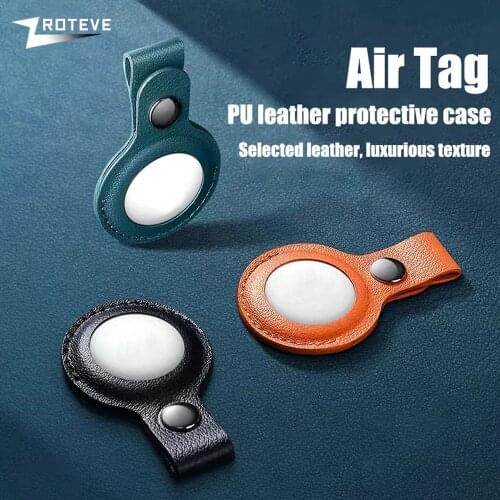 High quality Leather Case For Apple Airtag Protective cover For Apple Locator Tracker Airtags Anti-lost Keychain Protect Sleeve