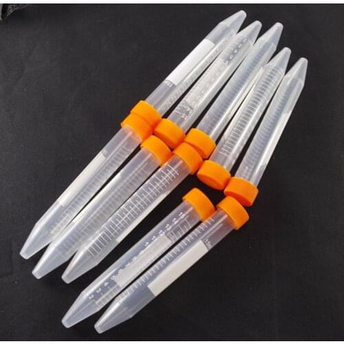 LOT10 15ml Lab PP Scale Centrifuge Tube V-bottom With Cap EP Tube PCR Tube Sample Specimen