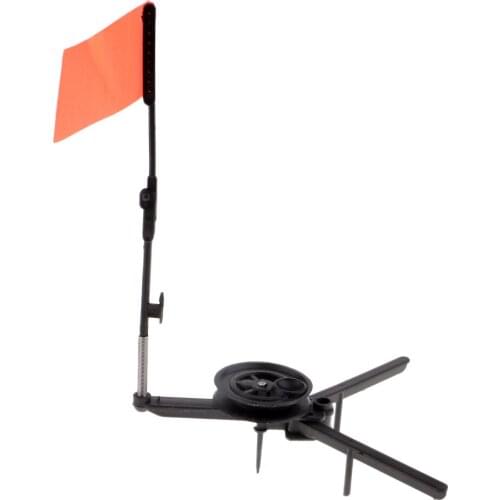 Lightweight ABS Round Tip-Up with Orange Flag Ice Fishing Rod Winter Fishing Tool
