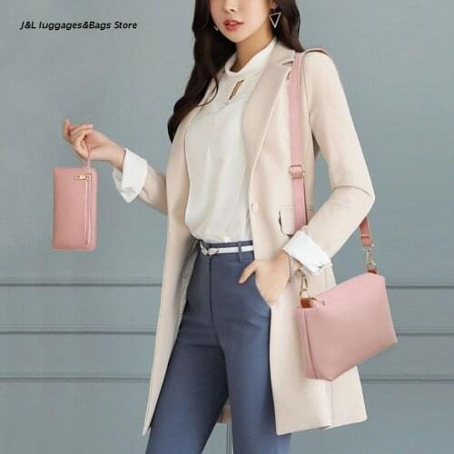 M68C 4PCS/Set Women Lady Leather Shoulder Bag Handbag Satchel Top Handle Bag Hobo Clutch Coin Purse Wallet