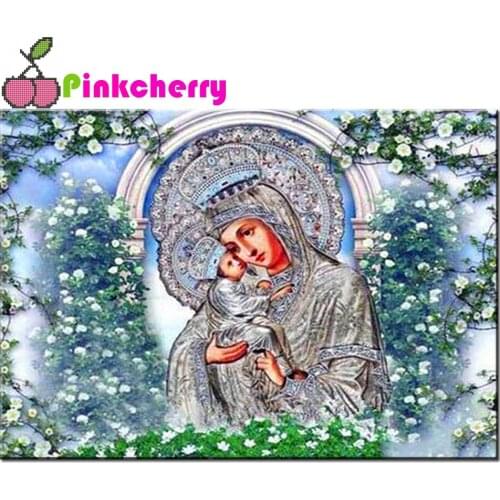 5D DIY Diamond Painting Religious Madonna & baby Picture By Numbers Drawing Embroidery Rhinestone Full Drill Home Decor k805