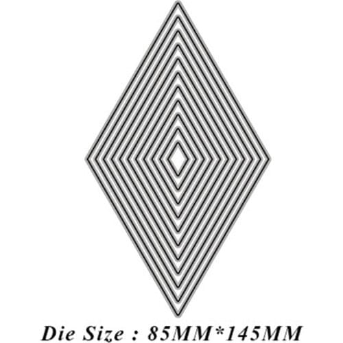 Diamond shaped Frame Set Metal Cutting Dies for DIY Scrapbooking Photo Album Decorative Embossing Paper Card Craft Die Cut