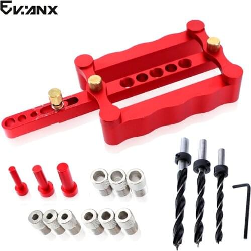 Pocket Hole Jig Kit 6/8/10mm Drill Bit Self Centering Doweling Jig DIY Woodworking Locator Drill Guide Set Tool For Carpentry