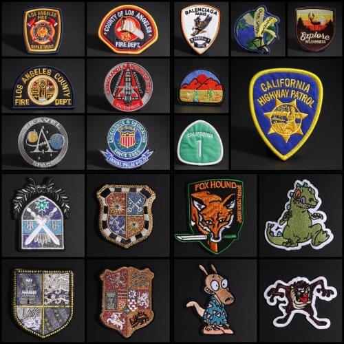 Sergeants epaulet Patches Fox Head Patch Embroidery Morale Lion Badge DIY Dinosaur Vest playoffs Patches Accessory