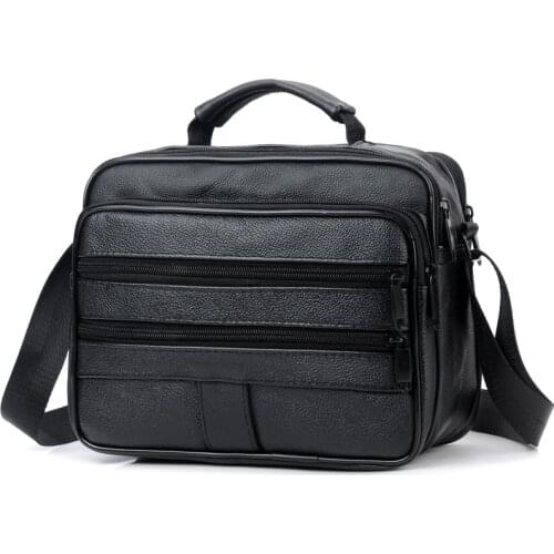 2020 New Casual Mens Business Genuine Leather Male Handbag black Men Messenger Bag mens briefcases bag Crossbody bag