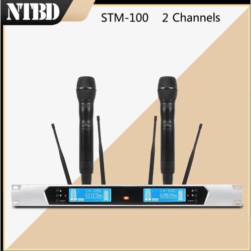 NTBD Karaoke Party Stage Performance Hip Hop ST-100 UHF Professional Dual Wireless Microphone Long Distance High Quality Dynamic