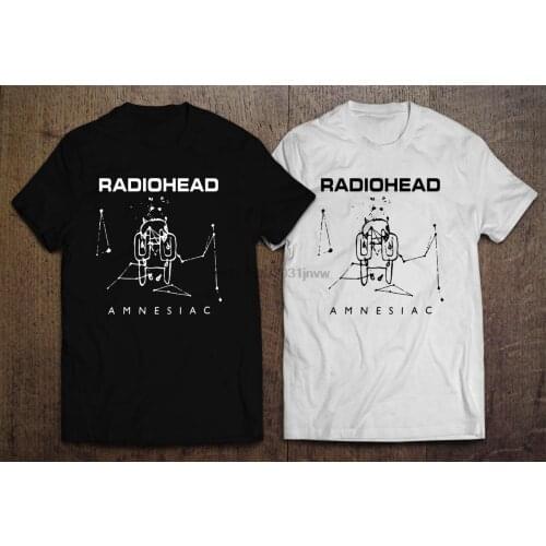 RADIOHEAD AMNESIAC OK COMPUTER MenBLACK WHITE T-SHIRT Cool Casual pride t shirt men Unisex New Fashion tshirt Loose Size top