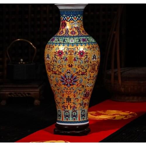 Luxury Jingdezhen Antique Longevity Porcelain Enamel Floor Vase Classical Decoration Large Chinese Vases Ancient Palace Vases