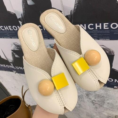 Women Shoes Slippers Mules Female Flats Rubber Slippers Outside Women Flip Flop Women Summer Footwear Hemp Round Toe Flip-Flops
