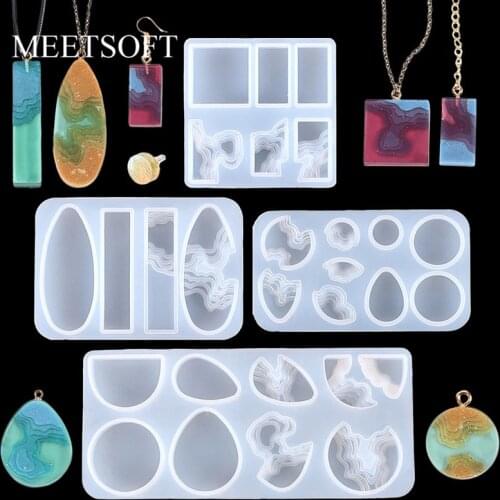 MEETSOFT Island stone shape Epoxy resin silicone Molds for DIY Handmade Making Findings necklace Jewelry Accessories Tool