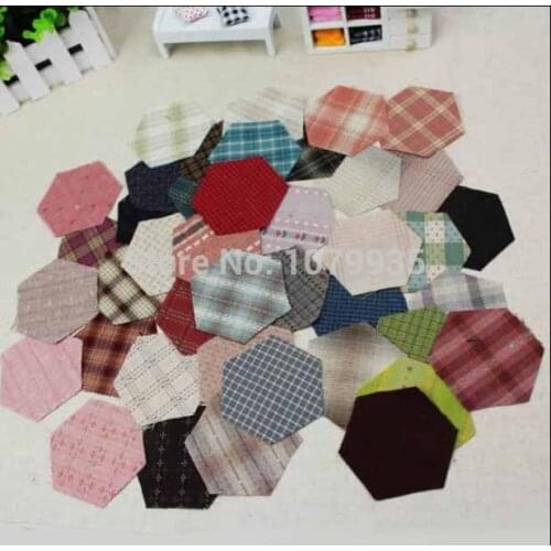 FREE SHIPPING 100pcs DIY quilter fabrics 3.8cm Grandma garden cotton Yarn Dyed Fabric Patchwork Applique cloth Multicolor Random