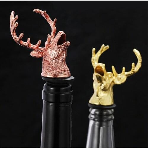 Barware Zinc Alloy Deer Stag Head Wine Pourer Unique Wine Bottle Stoppers Wine Aerators Bar Tools Get Together Gift Wine Pourers