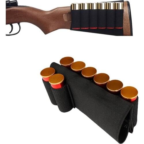 Tactical 8 Rounds Shotgun Rifle Buttstock Shell Holder 12 Gauge Ammo Cartridge Bag Case Airsoft Ammo Pouch Hunting Accessories