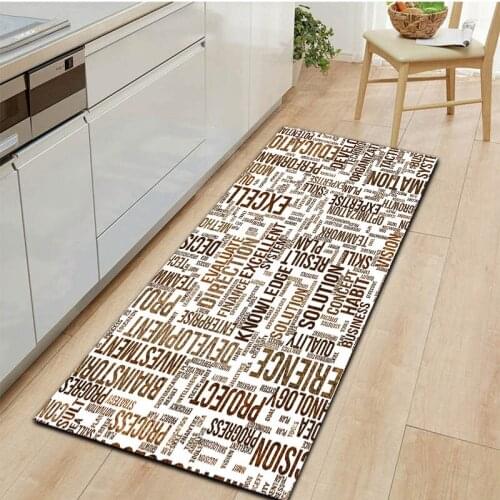 Retro Letter Entrance Doormat Home Kitchen Mat Bedroom Floor Decoration Hallway Living Room Carpet Bathroom Water Absorption Rug