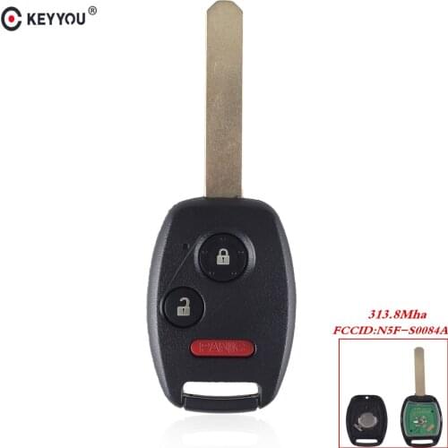KEYYOU Replacement 2 2+1 3 Buttons Remote Key Fob For Honda CRV Fit Accord CR-Z Civic Odyssey N5F-S0084A 313.8Mhz Complete Key
