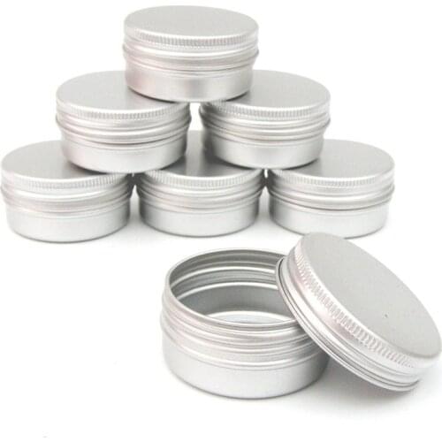 12pcs/set 60ml Tin Box Screw Thread Small Round Lip Balm Metal Box 68x25mm Cosmetics Cream for Travel Portable Container