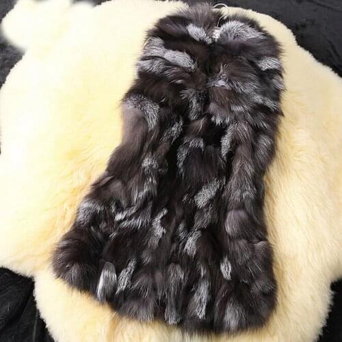2019 Natural Genuine Fox Fur Vest with Luxury Big Turn Down Collar Real Fur Gilet Factory Customize Big Size 6XL Fur fp302b