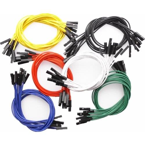 10pcs/lot 25CM 2.54 DuPont Cable 1 Pin White/Black/Red/Yellow/Blue/Green Wear 1P Case