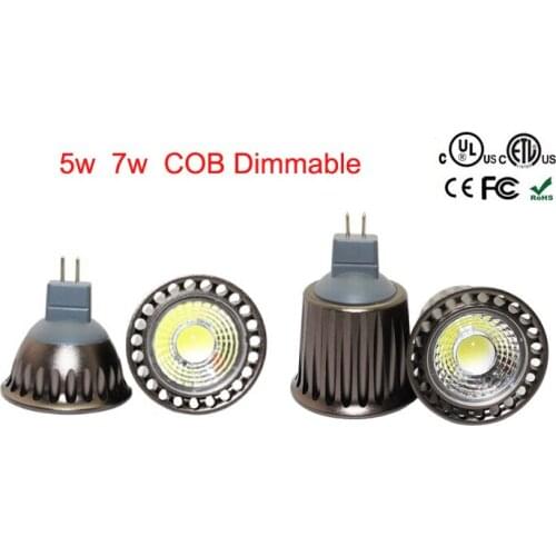 10pcs/lot High Power Dimmable GU10 MR16 E27 5w 7w Cob LED Spotlight LED bulbs AC85-265V DC12V Indoor soft light