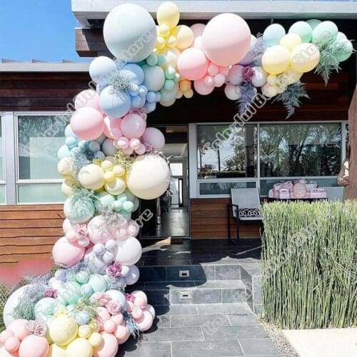 145pcs Birthday Party Wedding Double Macaron Pink Blue Latex Balloon Arch Green Balloon Garland Baby Shower Celebration Decor