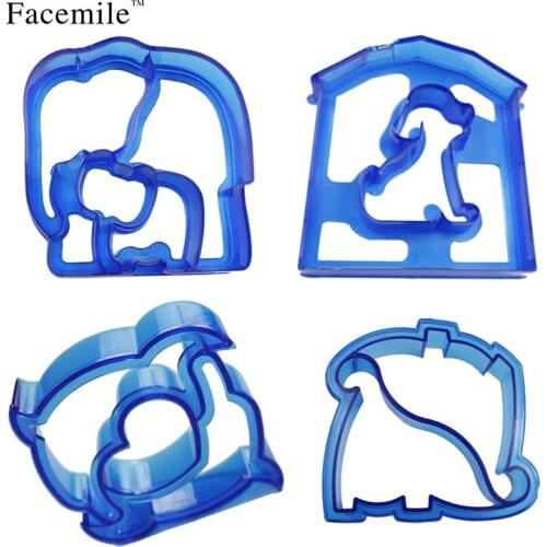 4pcs/set Animal Cartoon Shape Sandwich Toast Bread Mold Cookie Biscuit Cholcolate Baking Maker Tools ZH018 Gift