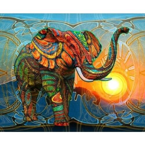 5d Diamond Painting Elephant Full round Embroidery Animals Picture Of Rhinestone Cross Stitch Diamond Mosaic Handwork