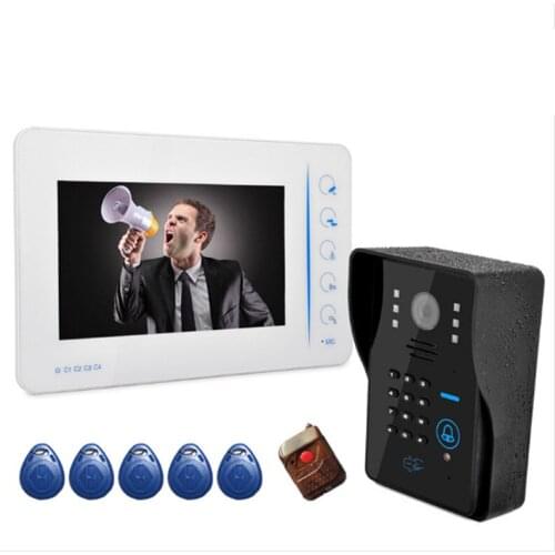 7 Inch Password/RIFD Card / Remote Control Wired Video Door Phone