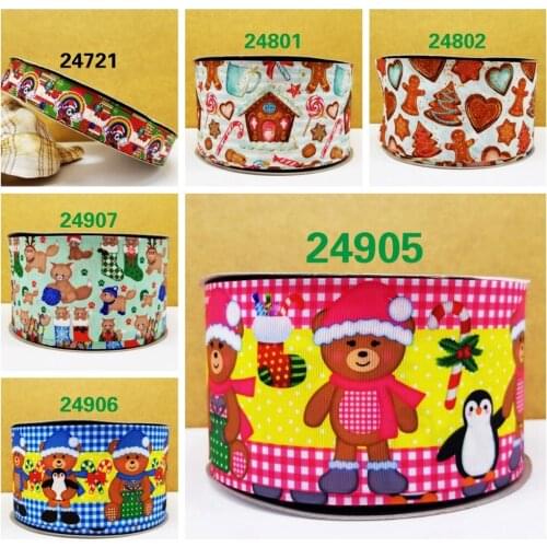 Free shipping 50 yard cartoon printed grosgrain ribbon 24905