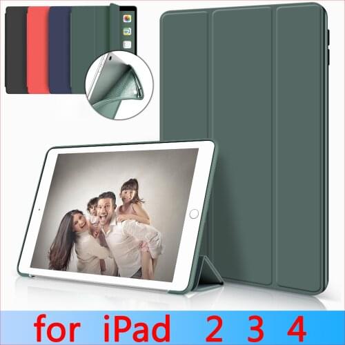 Case for Apple iPad 2 3 4 , ZAIWJ PU leather cover + TPU soft silicone shell magnet Smart sleep wake case 2011 to 2012 release