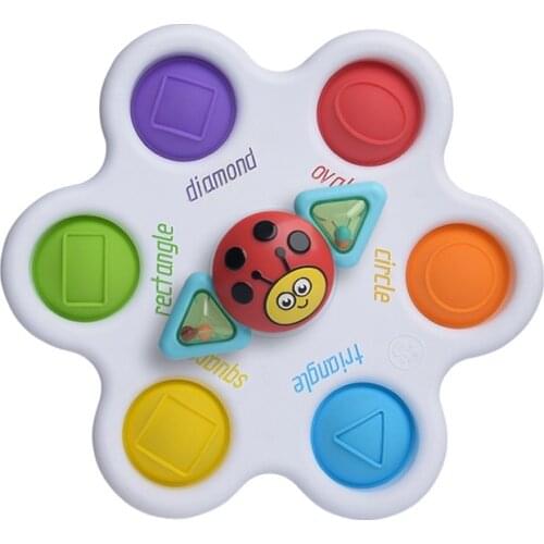 Baby exercises logical thinking ability Bubble Finger Pressing Board Rotating Infant and Toddler Toys Recognize color shape