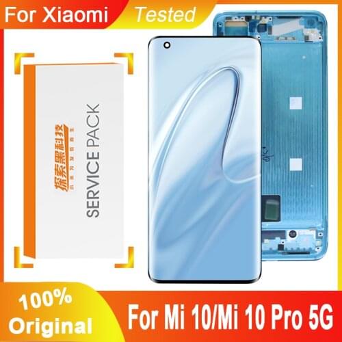 Original 6.67'' AMOLED Display Replacement For Xiaomi Mi 10 LCD Touch Screen Digitizer Assembly For Xiaomi Mi 10 Pro 5G M2001J1G