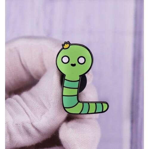 King Worm Adventure Time Enamel Pin Cartoon Finn and Jake Ice King Princess Bubblegum brooch
