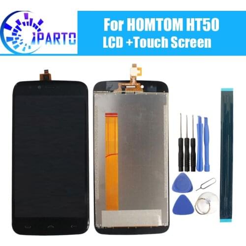 HOMTOM HT50 LCD Display+Touch Screen 100% Original LCD Digitizer Glass Panel Replacement For HOMTOM HT50+tool+adhesive