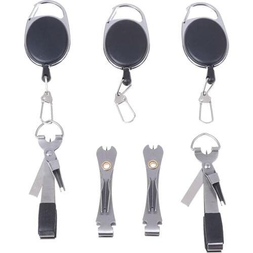 Fishing Quick Knot Tool Fast Tie Nail Knotter Fly Tying Line Cutter Clipper Nipper w/ Zinger Retractor Tackle Accessories