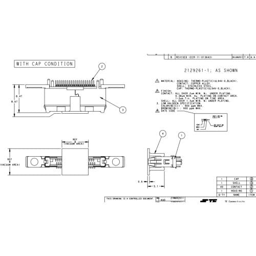 2129261-1 Compact I/O 40P PLUG, CRADLE MNT CHAMP DOCKING,Notebook PC Applications