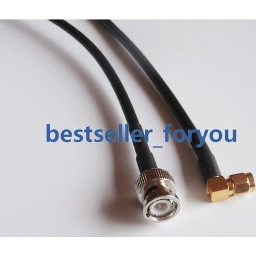 Connector BNC Male To SMA Male Plug Right Angle 90 RF Pigtail Caoxial Cable RG58 50cm
