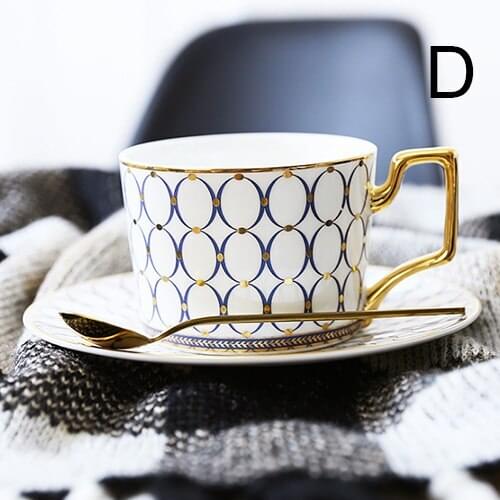 Bone China Coffee Cup Sets Colorful Flower Ceramic Tea Cups And Saucers British Office Teacup Porcelain Nice Gift