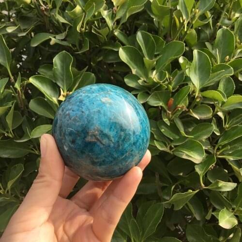 Natural blue apatite stone sphere crystal reiki healing ball