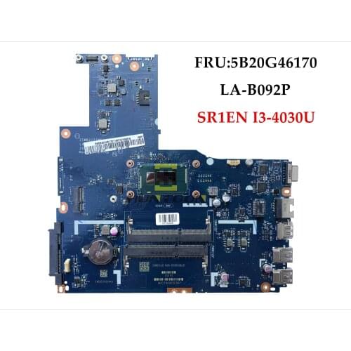 High quality New ZIWB2/ZIWB3/ZIWE1 LA-B092P For Lenovo B50-70 Laptop Motherboard FRU:5B20G45170 SR1EN I3-4030U DDR3L 100% Tested